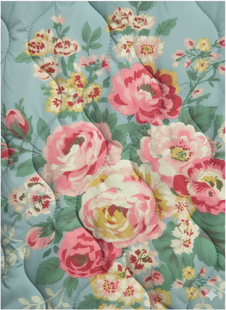 Women's Vintage Blue Floral Quilted Jacket
