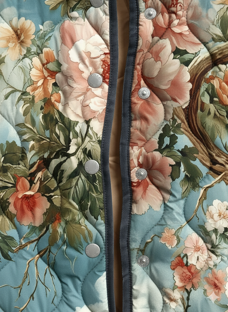 Women's Vintage Floral Garden Quilted Jacket
