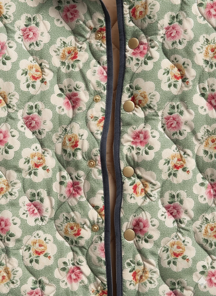 Women's Loose Wildflower Meadow Quilted Jacket