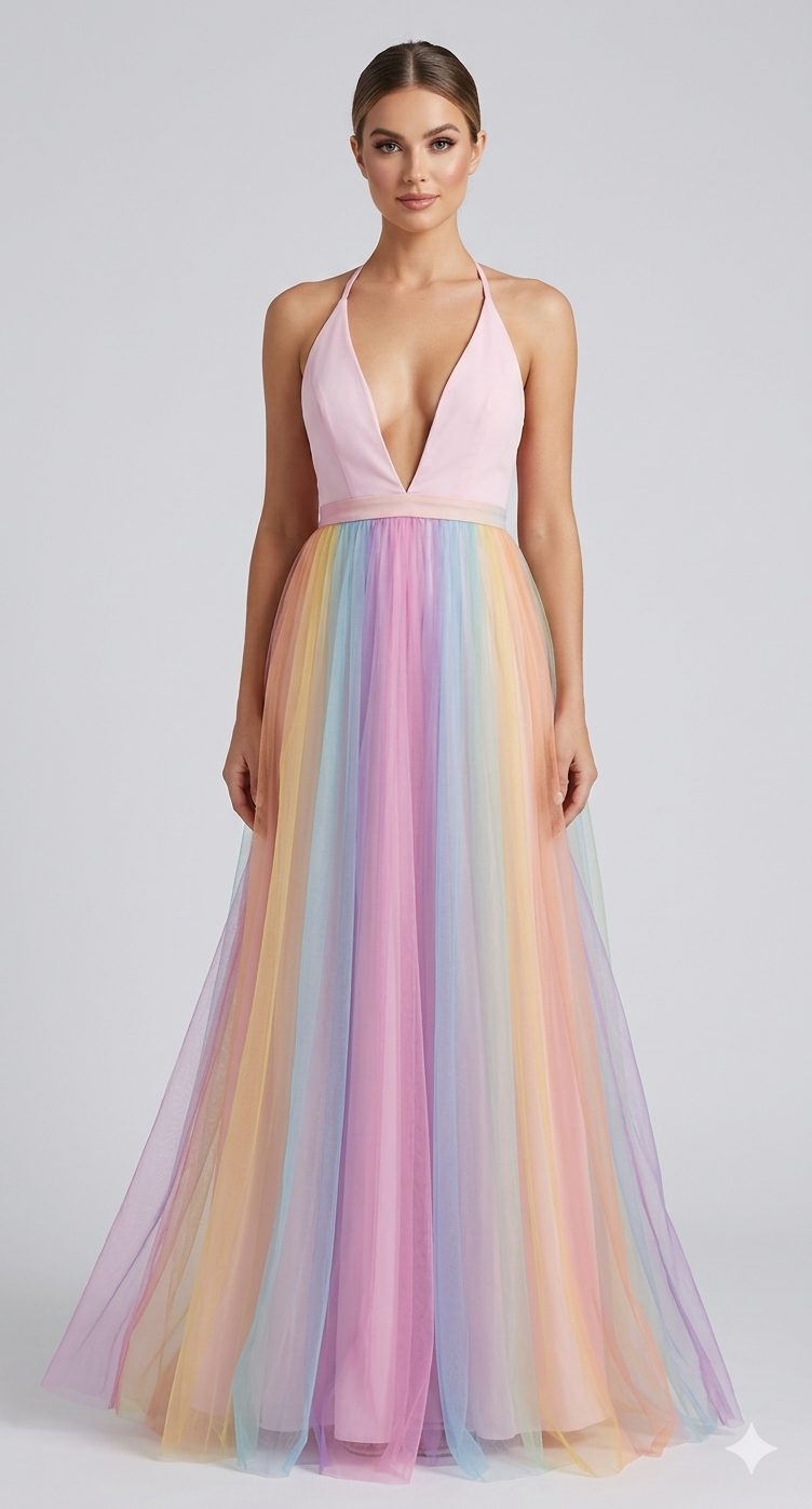 Women's Halter V-Neck Maxi Dress