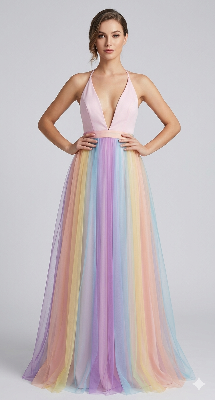 Women's Halter V-Neck Maxi Dress
