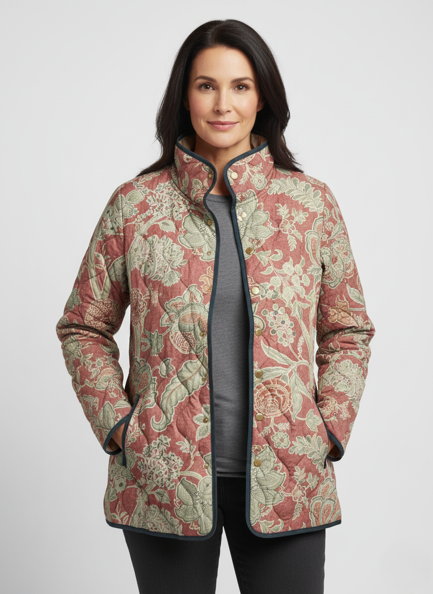 Women's Loose Vintage Tapestry Floral Quilted Jacket