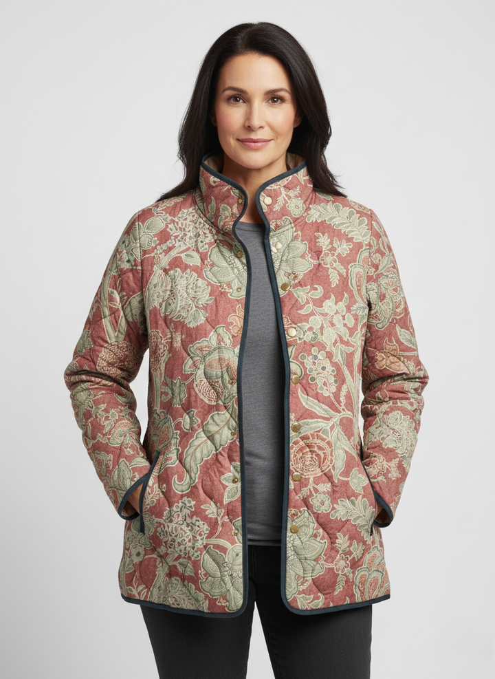 Women's Loose Vintage Tapestry Floral Quilted Jacket