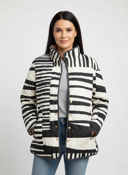 Women's Modern Striped Quilted Jacket