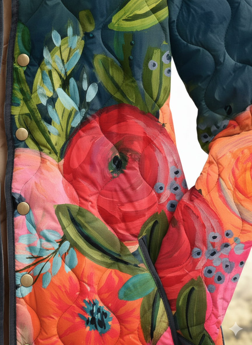 Women's Relaxed Floral Bloom Quilted Jacket