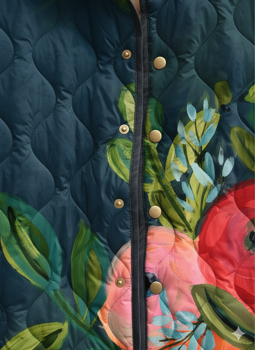 Women's Relaxed Floral Bloom Quilted Jacket