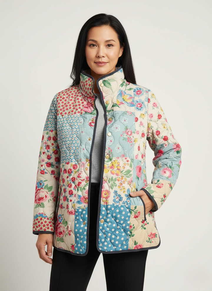 Women's Loose Vintage Patchwork Floral Quilted Jacket