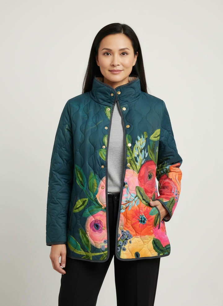 Women's Relaxed Floral Bloom Quilted Jacket