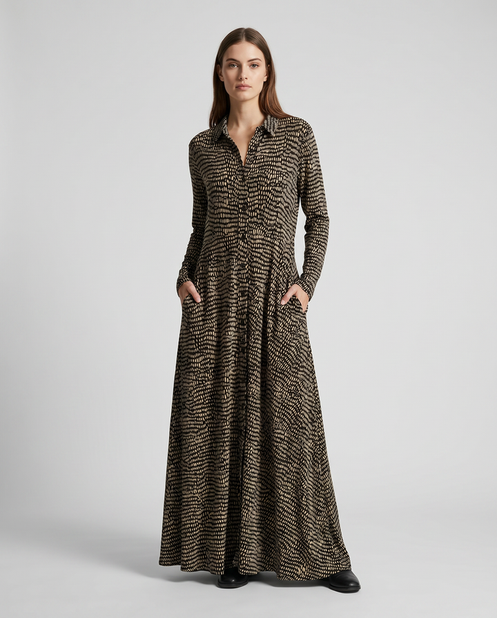 Women's Long Sleeve Maxi Dress with Pockets