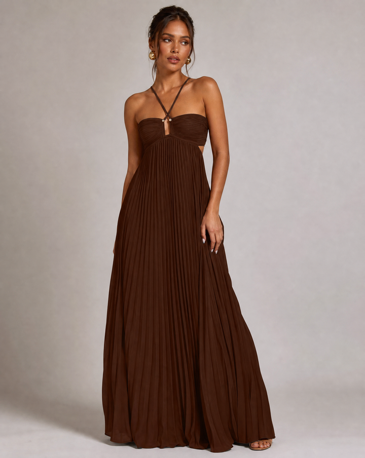 Women's Sleeveless Maxi Dress with Cut-Out
