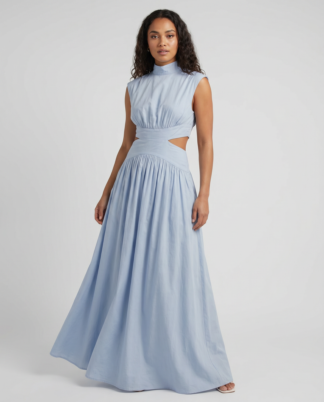 Women's Cap Sleeve Maxi Dress with Cutouts