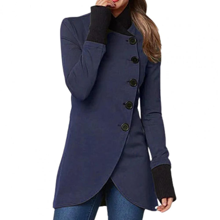 Women's Jacket with Long Sleeves, Stand Collar and Buttons