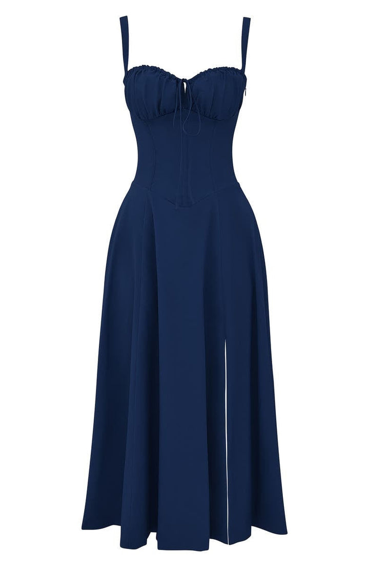 Oakley - Elegant French Style Belted Strap Dress