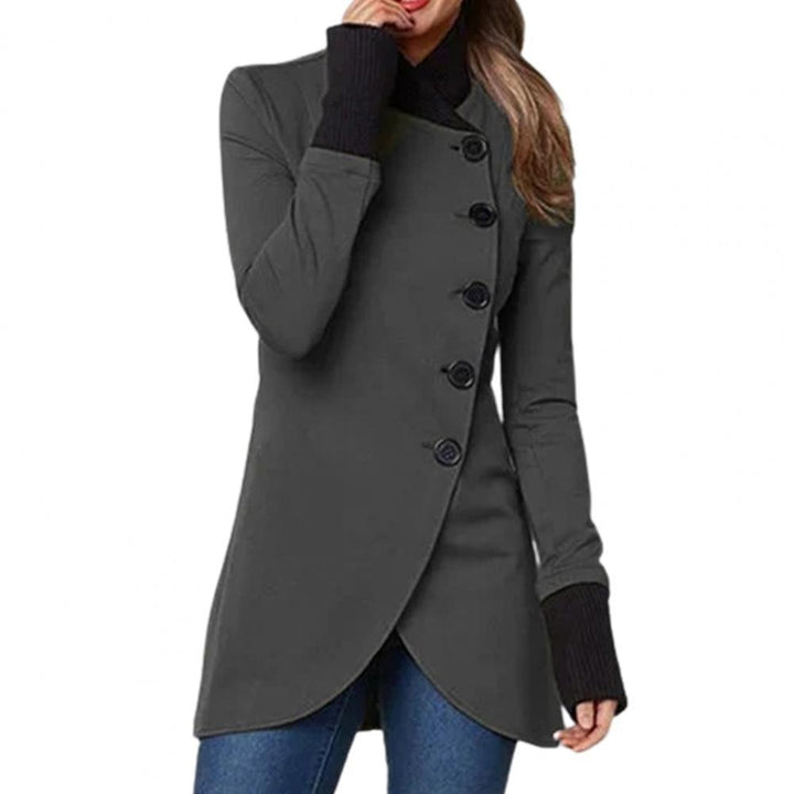 Women's Jacket with Long Sleeves, Stand Collar and Buttons
