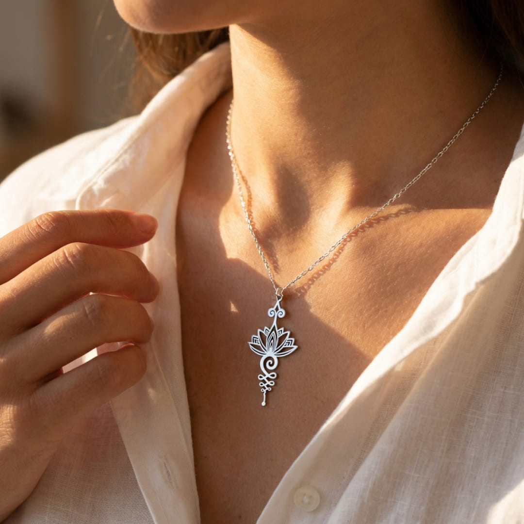 Posira™ Unalome Lotus Pendulum Pendant