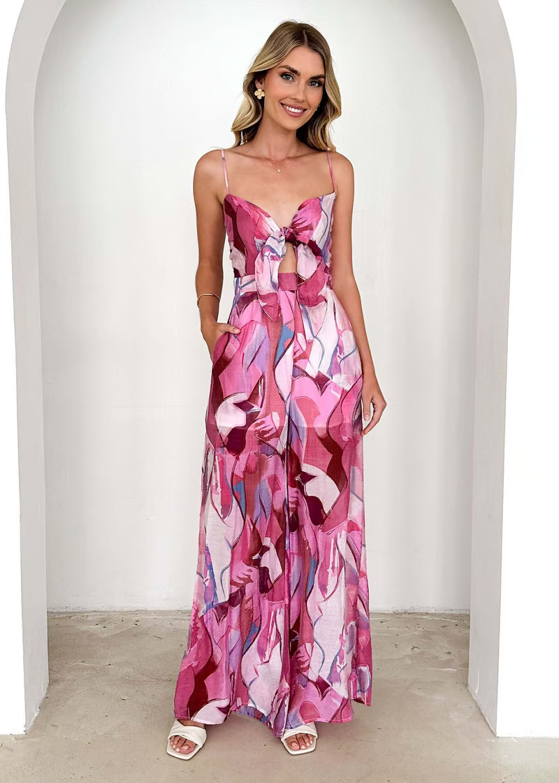 Isadora | Women's Sleeveless Cut-Out Jumpsuit with Pockets
