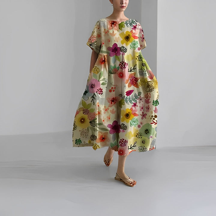 Daisy | Women's Floral Retro Big Swing Loose Maxi Dress