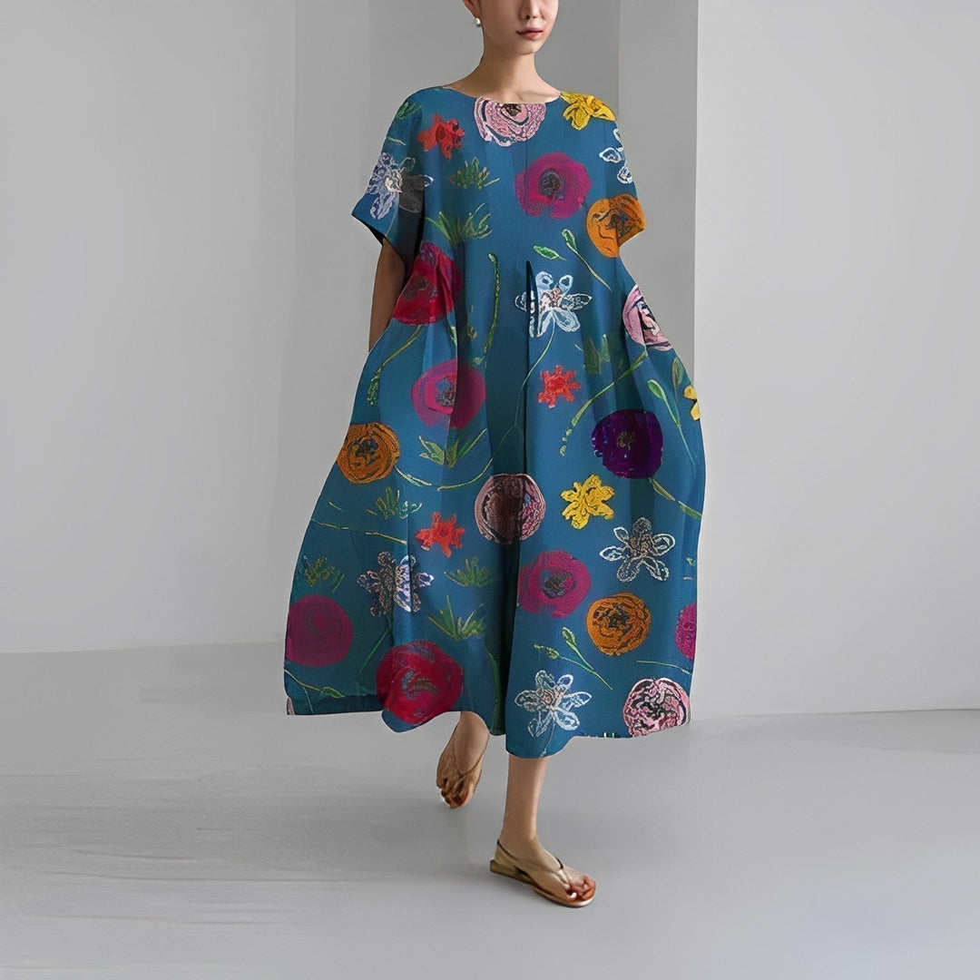 Daisy | Women's Floral Retro Big Swing Loose Maxi Dress