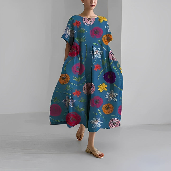Daisy | Women's Floral Retro Big Swing Loose Maxi Dress