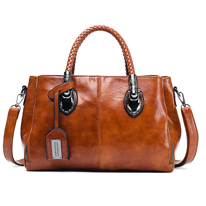 Jarnfrid | Elegant handbag with braided handle and Zipper