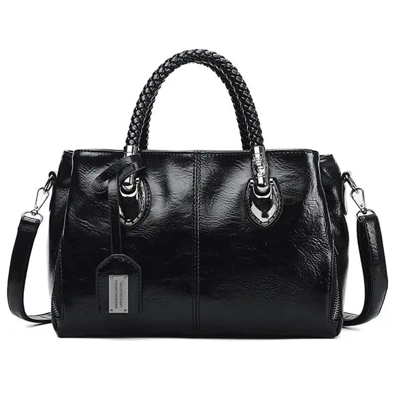 Jarnfrid | Elegant handbag with braided handle and Zipper