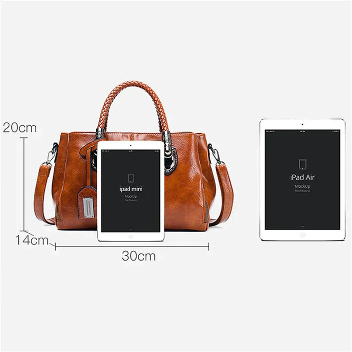 Jarnfrid | Elegant handbag with braided handle and Zipper