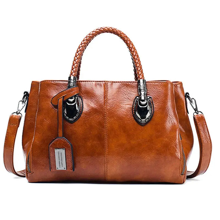 Jarnfrid | Elegant handbag with braided handle and Zipper