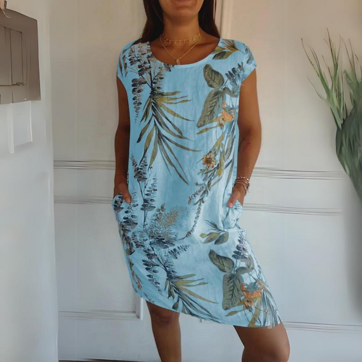 Marije | Women's Maxi Comfortable Dress with Round Neckline