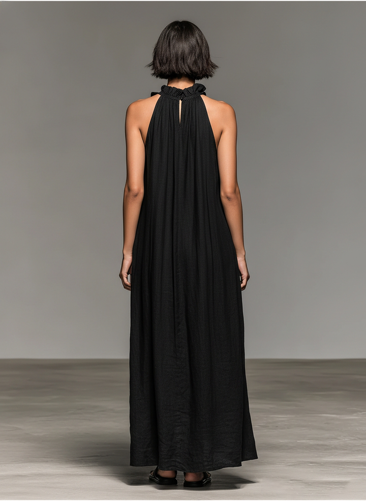 Lua | Women's Halter Sleeveless Maxi Dress with Ruffles