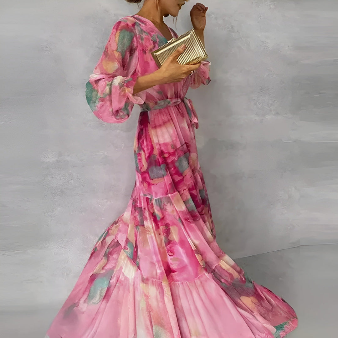 Kaelis | Chic Pleated Maxi Dress for Summer Elegance