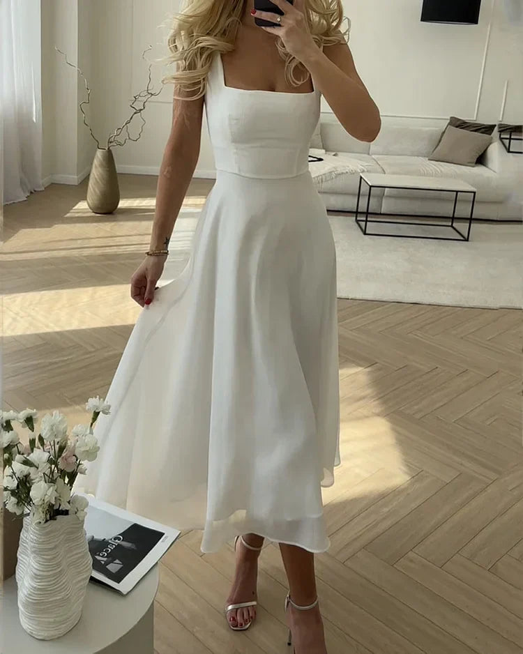 Women's Sleeveless Square Neck Maxi Dress