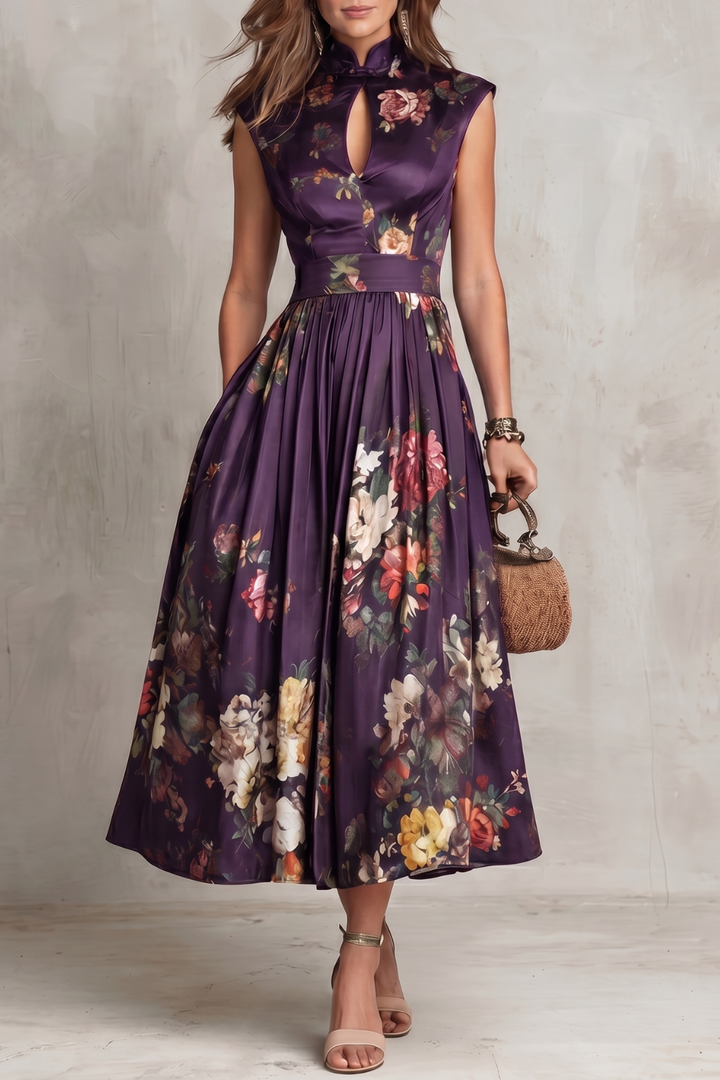 Noirelle | Women's Sleeveless Floral Midi Dress