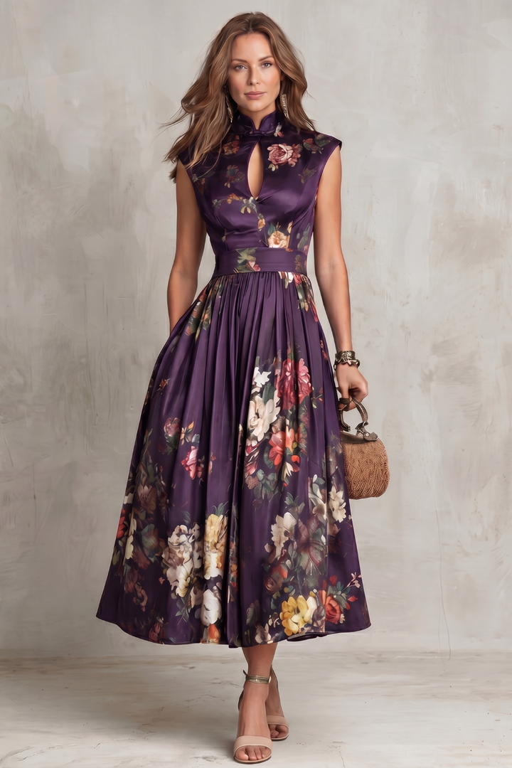 Noirelle | Women's Sleeveless Floral Midi Dress