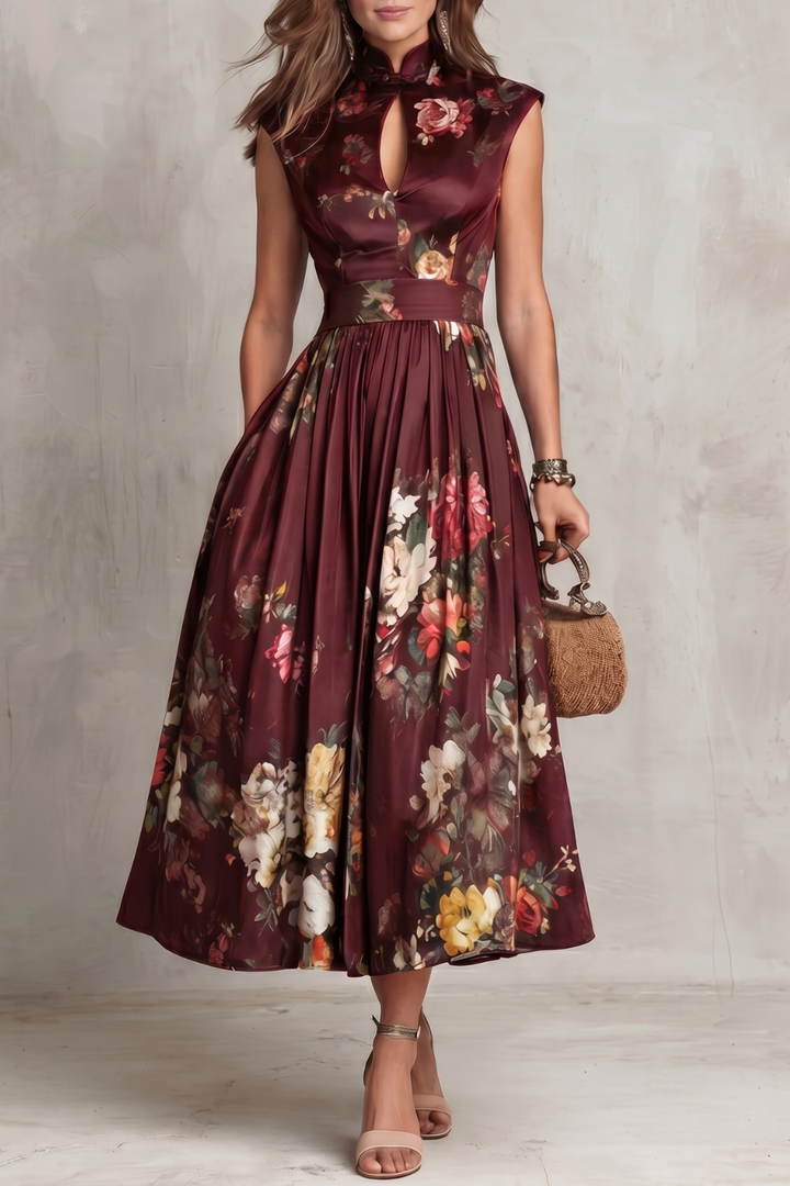 Noirelle | Women's Sleeveless Floral Midi Dress