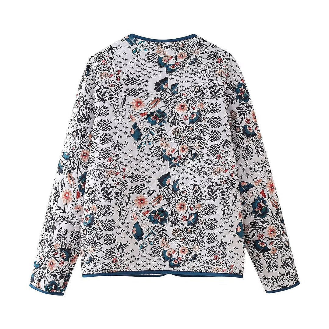 Women's Long Sleeve Round Neck Jacket with Pockets