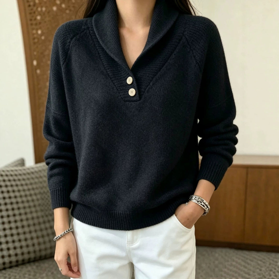 Martha | Women's Long Sleeve Sweater with Buttons