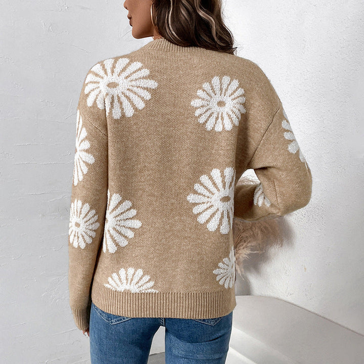 Sophie | Women's Long Sleeve Round Neck Floral Sweater