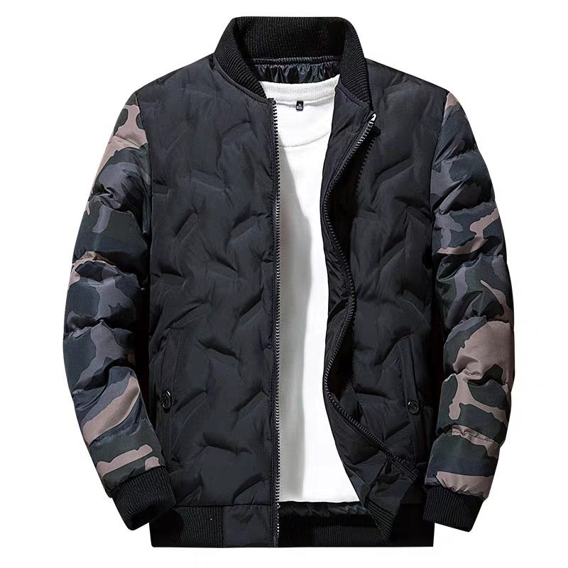 Men's Long Sleeve Bomber Jacket with Pockets