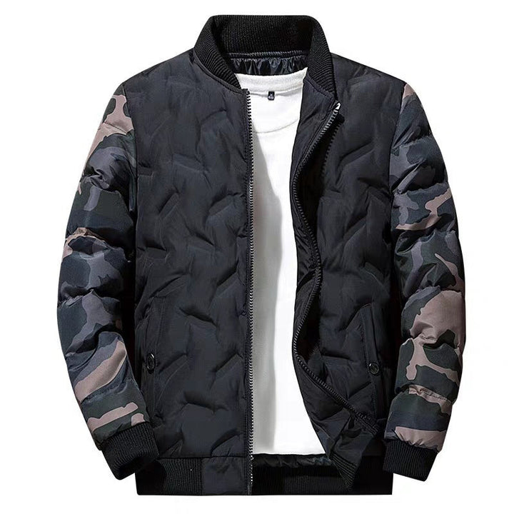 Men's Long Sleeve Bomber Jacket with Pockets