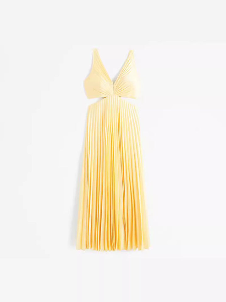 Sarai - Trendy V-Neck Solid Color Maxi Dress