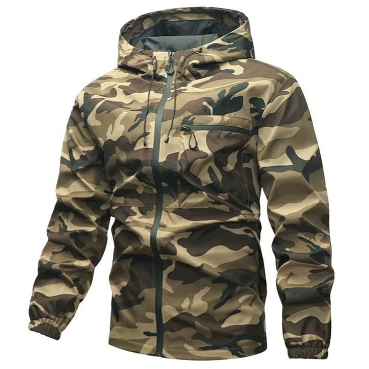 Men's Camouflage Jacket with Hood and Pockets
