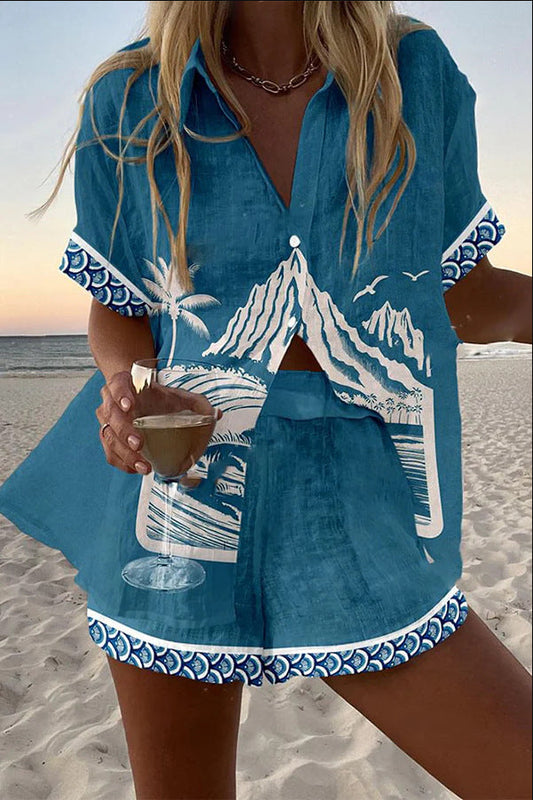 Virina™ | Short Linen Set Monte Fuji