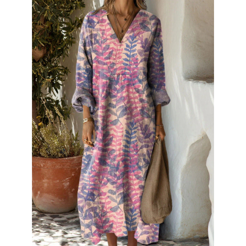 Evelyn | Retro-Style Long Sleeve Casual Dress