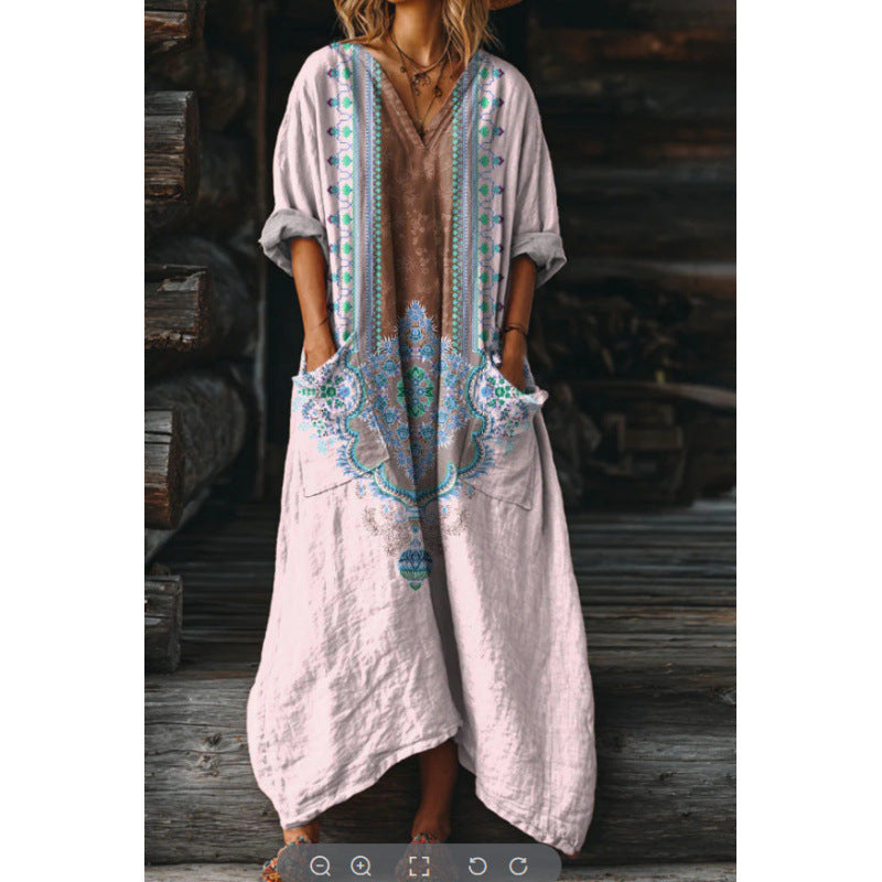 Evelyn | Retro-Style Long Sleeve Casual Dress