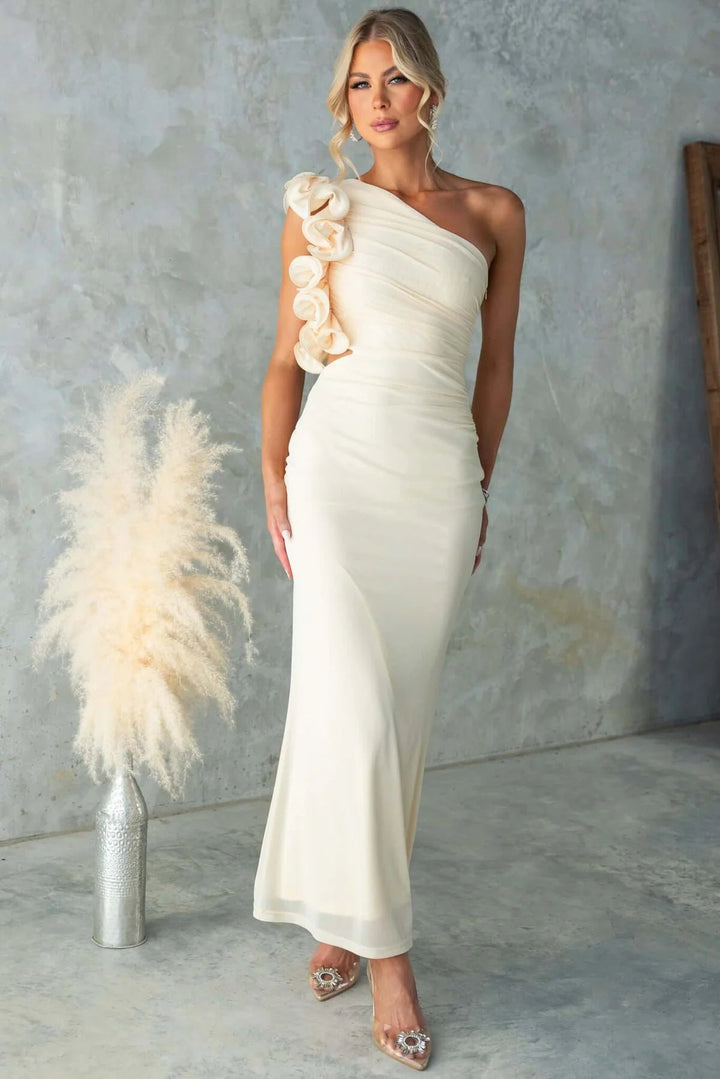 Women's One-Shoulder Maxi Dress with Ruffle