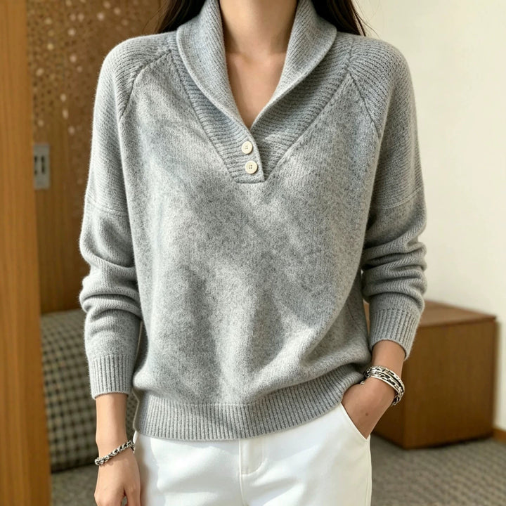 Martha | Women's Long Sleeve Sweater with Buttons