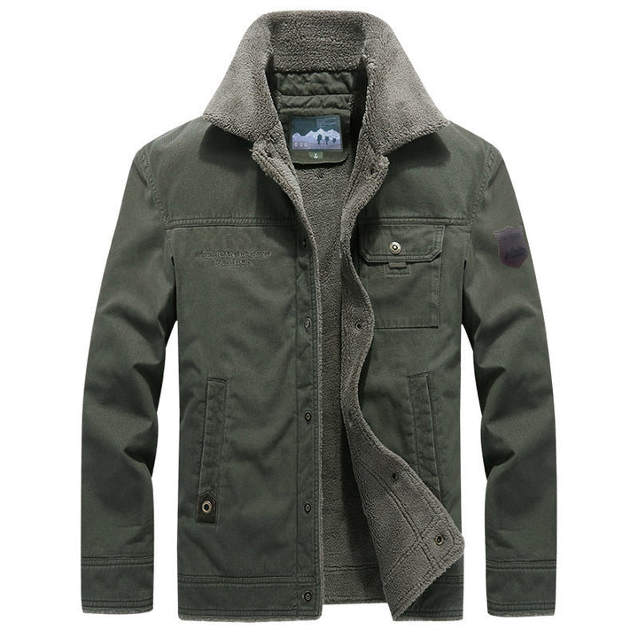 Men's Long Sleeve Jacket with Buttons and Pockets