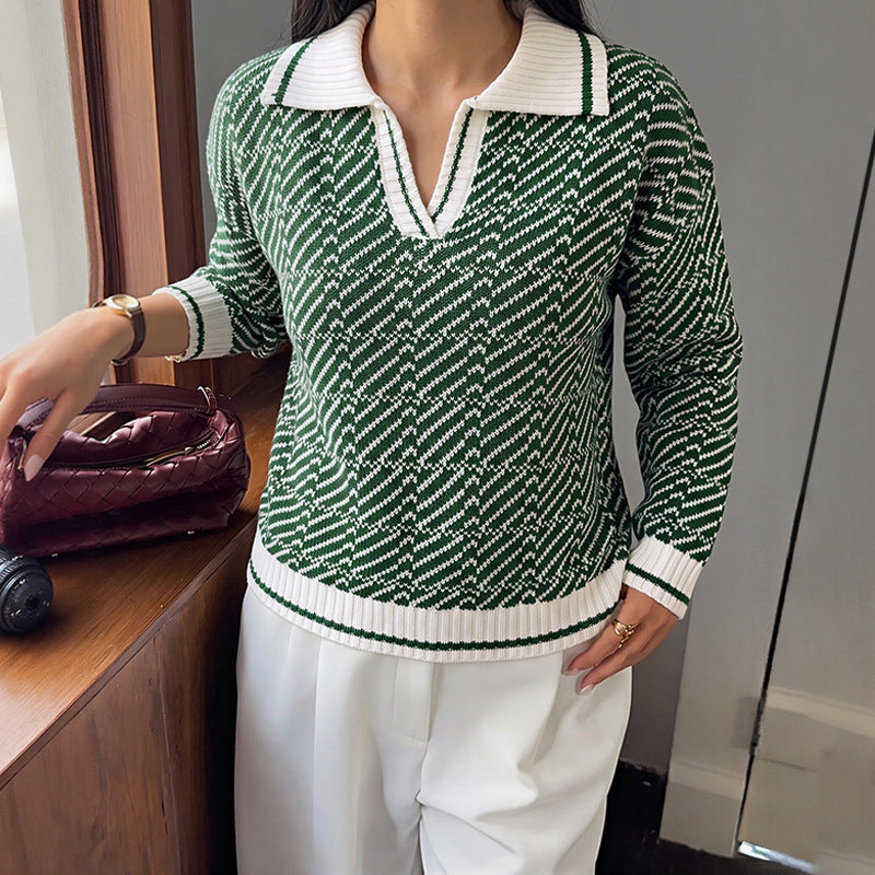 Women's V-Neck Long Sleeve Sweater