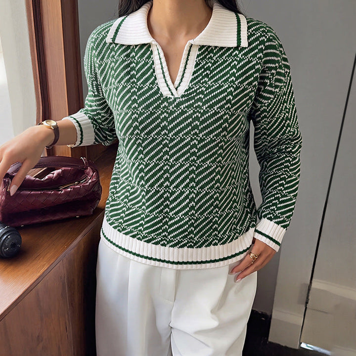 Women's V-Neck Long Sleeve Sweater
