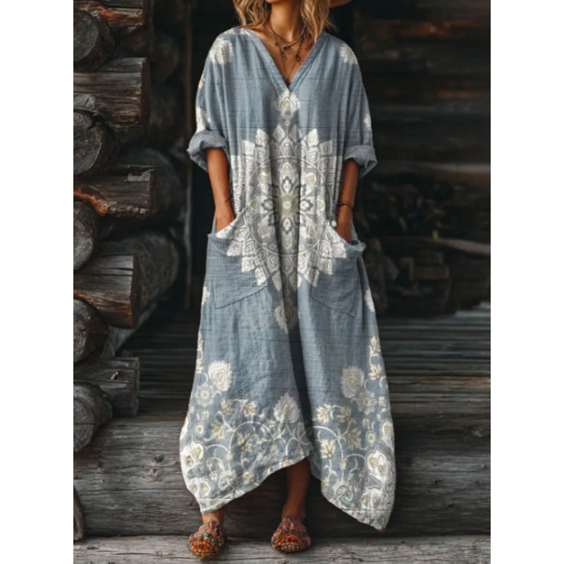 Evelyn | Retro-Style Long Sleeve Casual Dress